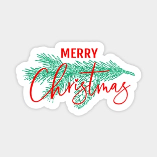 Christmas card with pine tree branch Sticker